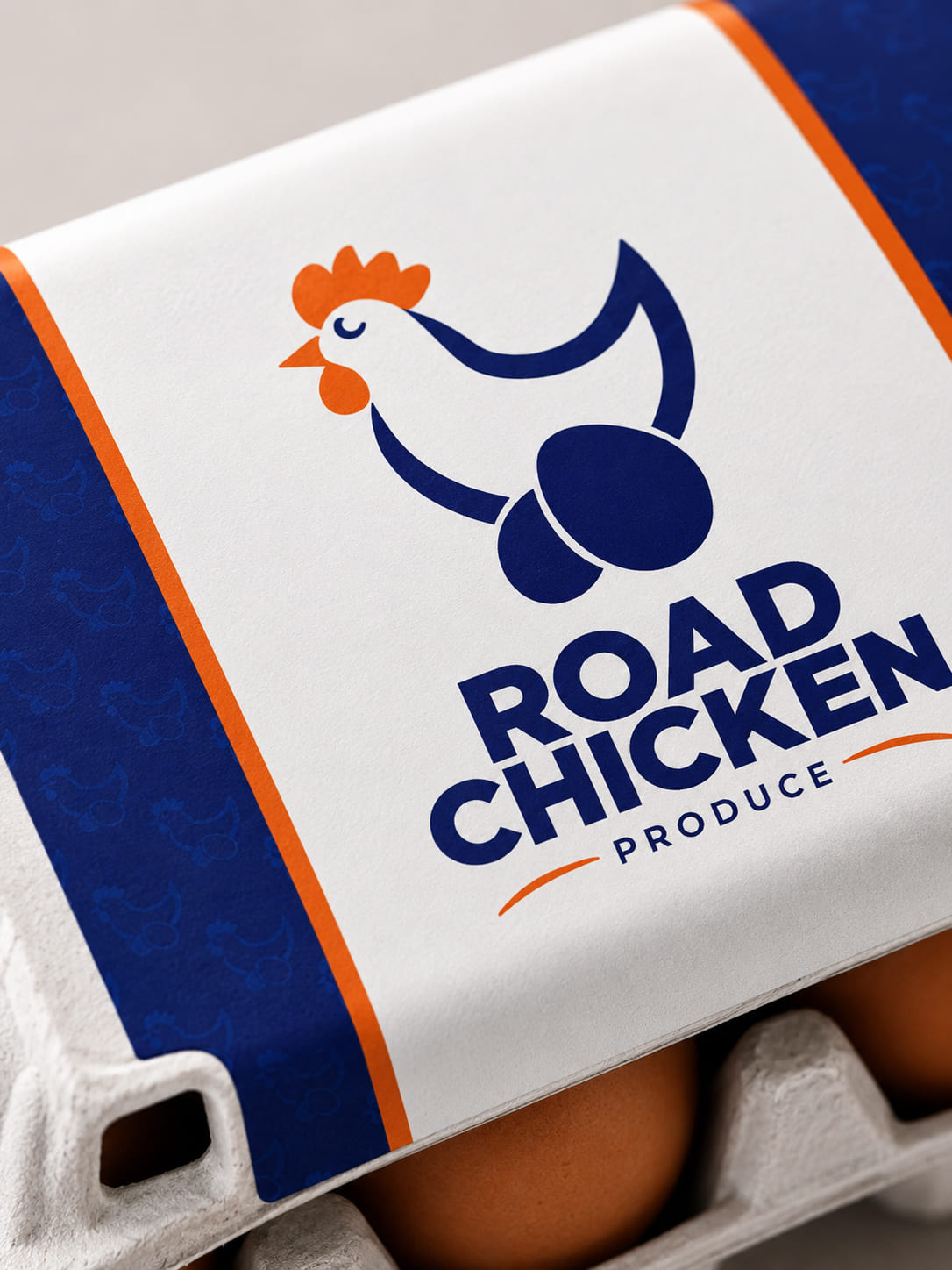 Etykieta Road Chicken Produce — szczegół projektu graficznego